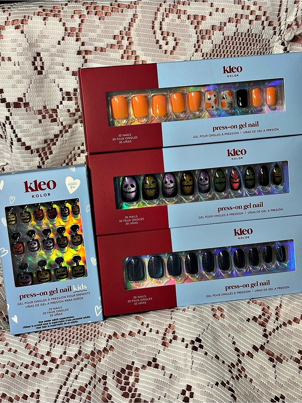 Halloween Spooky Kleo Kolor Press-On Gel Nails Costume Party 3 sets Adult 1 9+